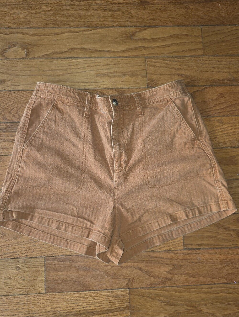 Madewell High-Waist Rust Orange Cotton Shorts